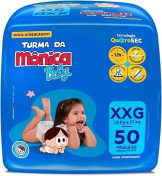 Fralda Turma da Monica Baby Giga XXG 50 Unidades