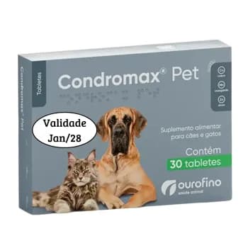 Condromax Pet Ourofino 30 Comprimidos Suplemento Condroprotetor Para Cachorro Gato Articulações
