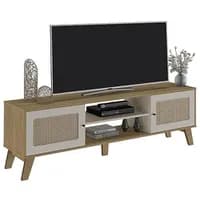 Rack para TVs de até 75" com 2 Portas, Carvalho/Off White