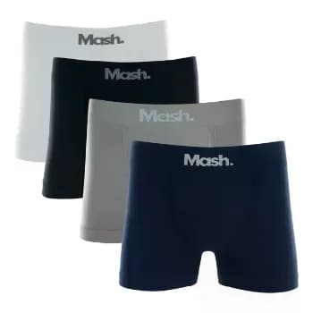 Kit 4 Cuecas Boxer Mash Poliamida Sem Costura Box Original