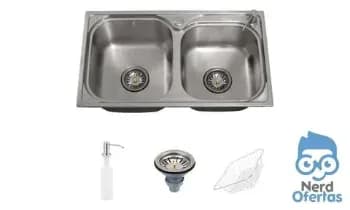 Cuba Para Cozinha Gourmet Pia Dupla Aço Inox Ticunas Pingoo.casa