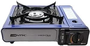 Ntk, Fogareiro Frontier Em Aço Esmaltado Com Ignição Eletrônica Apoio De Panela, Chama Regulável, Dispensa Uso De Fósforos, Ideal Para Uso Diário, Camping, Trilha Ou Viagens, Prático E Econômico