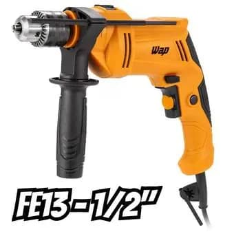WAP Parafusadeira e Furadeira Impacto 1/2" WF 700 FE13, Limitador de Profundidade e Empunhadeira Auxiliar 40Nm 700W 220V