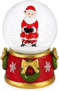 Globo de Neve Natalino Papai Noel Resina e Vidro 6cm