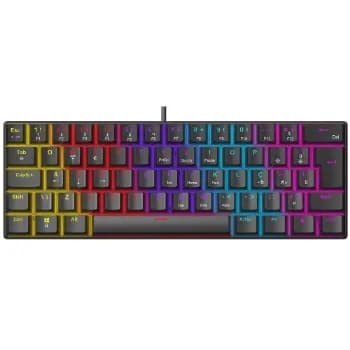 Teclado Mecânico Gamer Ninja Leap 60%, Switch Blue, Rainbow, ABNT2, Preto