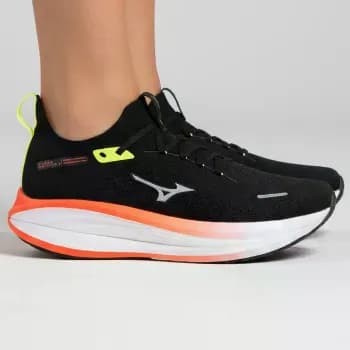 Tênis Mizuno Neo Vista 3 Unissex Esportivo Corrida Caminhada Preto/laranja 41