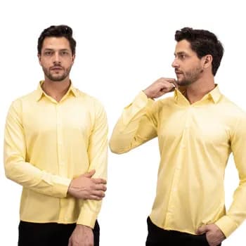 Camisa Social Masculina Slim Fit Microfibra