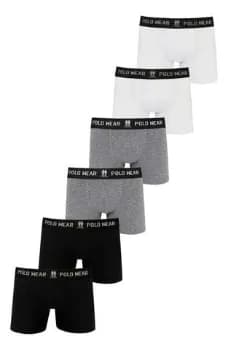 Kit 6 Cuecas Boxer Algodão Polo Wear
