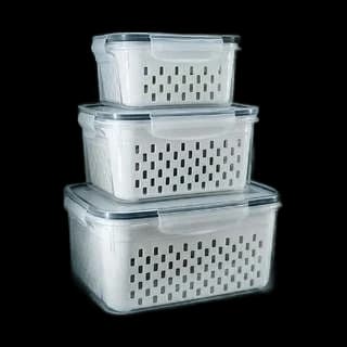 Kit 3 Potes Herméticos Organizador De Geladeira E Cozinha Com Tampa